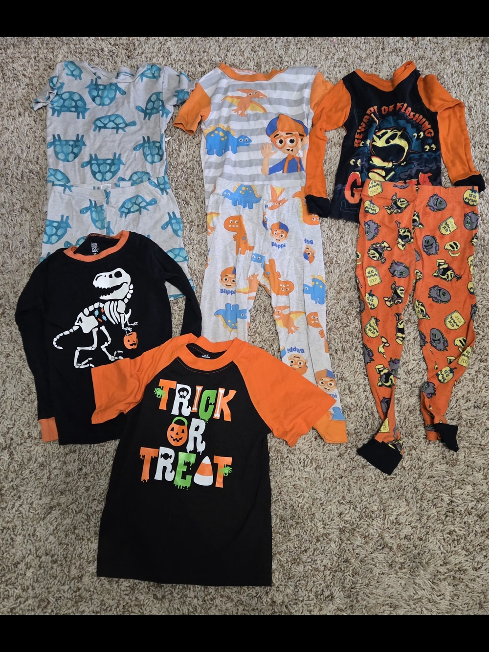 Kids Halloween Pajama and Tee Bundle - Orange & Black